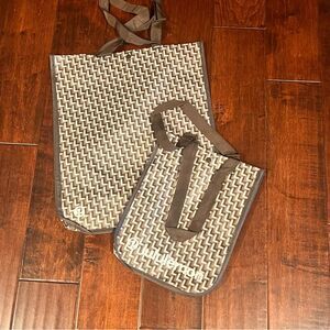 lululemon athletica Brown and White Tote Bags